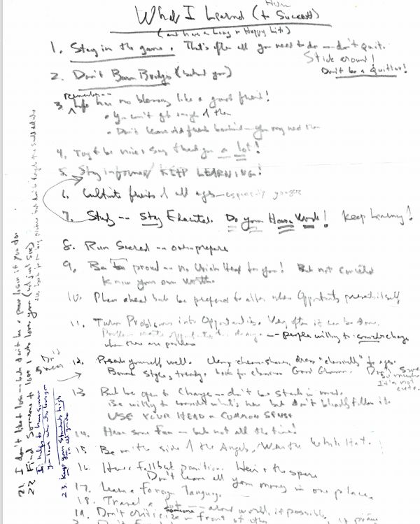 Rękopis z 24 zasadami na sukces, fot. Internet